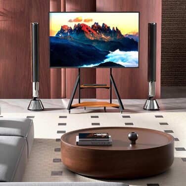 Стійка для телевізора Boden 65-100 дюймів з поличкою та колесами, VESA 800x600, до 100 кг