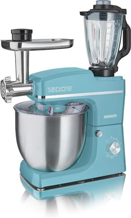Кухонний комбайн HEINRICHS 3-в-1: міксер, м'ясорубка, кухонний прилад 1500W, 6 швидкостей, 1.5л чаша, 10л нержавіюча сталь (ТуркІз)