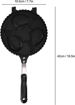 Вафельниця для випікання у формі риби, антипригарне покриття, алюміній, 42x19.5x14 см