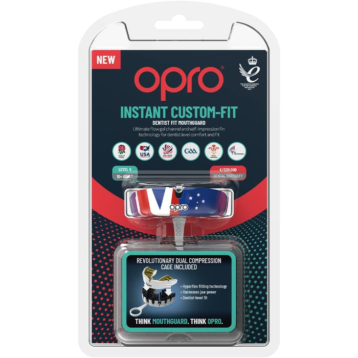 Захисні капи OPRO Instant Custom-Fit, революційна технологія індивідуальної підгонки для максимального комфорту і захисту, захисні капи для регбі, боксу, хокею, бойових мистецтв (Австралія)
