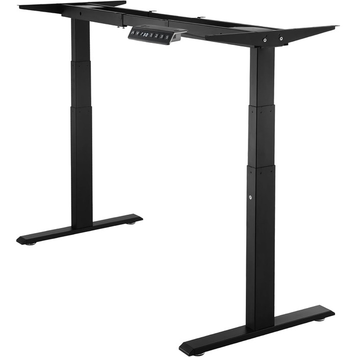 Електричний стіл VEVOR з подвійним мотором, регульована висота 65-129 см та довжина 110-178 см, чорний, для офісу та дому