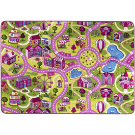 Вуличний килим andiamo ігровий килимок для дитячої кімнати Рожевий / м'який і міцний, екологічно чистий, розмір (Шугар Таун, рожевий, 200 х 200 см)