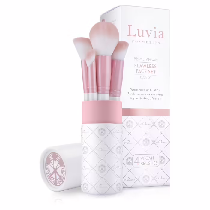 Набір пензлів для макіяжу Luvia Flawless Face, 4 веганські кисті для обличчя, косметичний набір для макіяжу