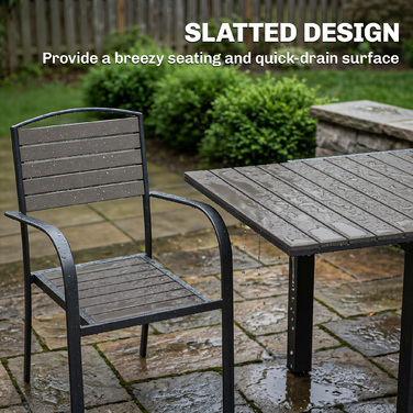 Набір садових меблів 7 предметів: розкладний стіл та 6 стільців, стиль 