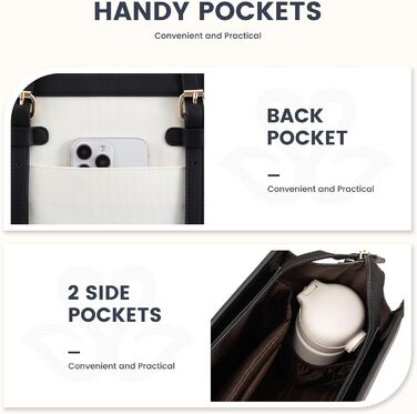 Сумка для ноутбука LOVEVOOK, жіноча, середнього розміру, 17.3 дюйми, для роботи, навчання, офісу, універсітету, чорно-біла