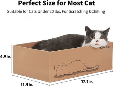 Котяча дошка для подряпин FUKUMARU, набір з 5 шт. , коробка для котячих подряпин з високоякісного картону, двостороння картонна коробка для кішок, картон для котячих подряпин розміром 43,5 x 29 x 12,5 см, 5 шт. з коробкою