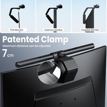 LED лампа для монітора Quntis з дистанційним керуванням та сенсорним управлінням, 40 см, захист від синього світла, USB, автоматичне регулювання яскравості, для ПК, офісу