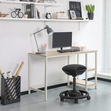 Високий робочий стілець SONGMICS з колесами, регульований, ергономічний, чорний (OSC007B01) - 59.5-81 см