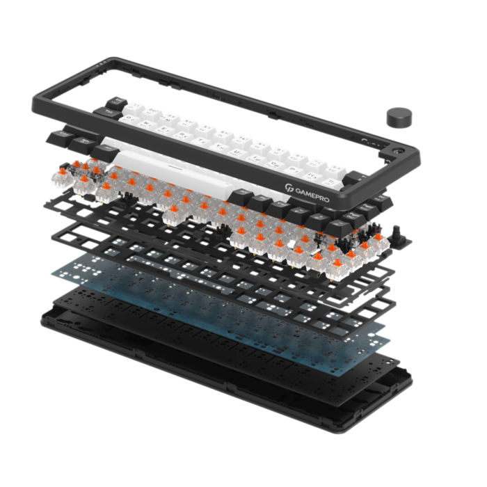 Бездротова механічна клавіатура GamePro Asgard Valhalla  (MK210B Pro) 65% QLAB orange switches