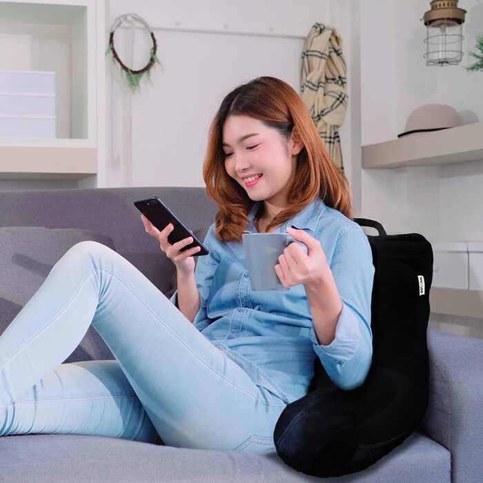 Подушка для відпочинку в ліжку з підтримкою спини, великий кут нахилу для дорослих, для перегляду телевізора, зняття печії, релаксації та припинення хропіння, виготовлена у США, 100% Memory Foam знімний чохол