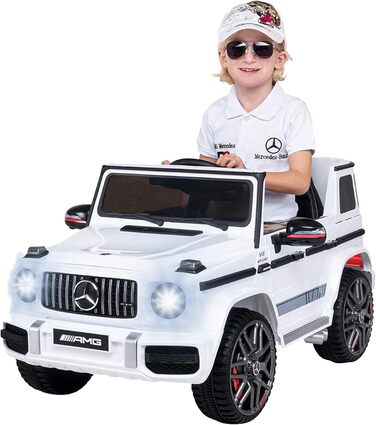 Дитячий електромобіль Mercedes AMG G63 білий, ліцензований, з пультом 2,4 ГГц, іграшкове авто для дітей від 3 років
