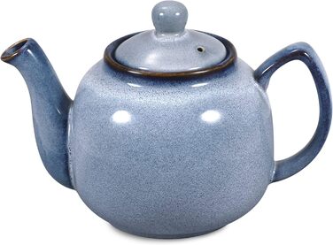 Чайник Брістоль Чайник Teaware з відтінковою глазур'ю (сіро-блакитний) 1 л 5 чашок для використання з чайними пакетиками, сталевий фільтр не входить в комплект 1,0 л сіро-синій