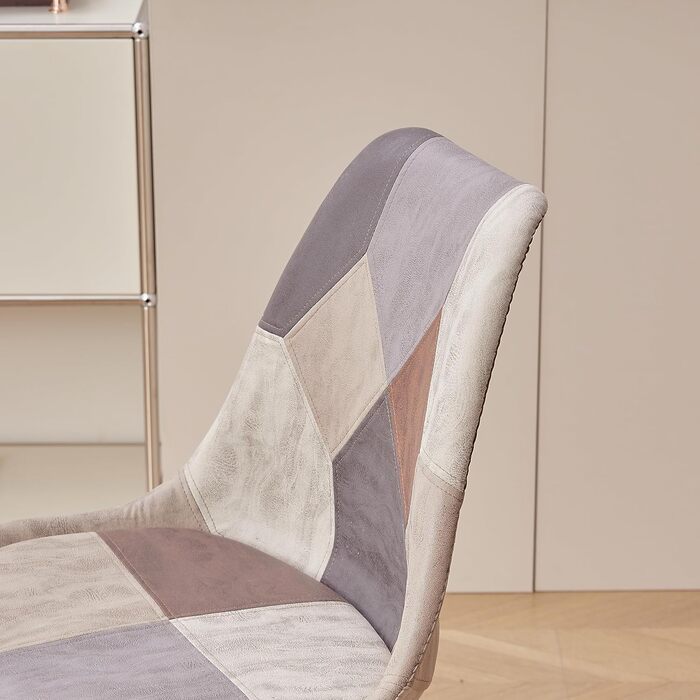 Стільці для їдальні в скандинавському стилі, ретро-дизайн, з м'яким сидінням, для кухні та офісу, з масивними буковими ніжками (набір 4 шт., сірий)