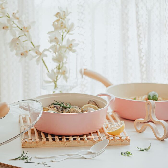 Набір кухонного посуду Neoflam Retro, кераміка, антипригарне покриття, рожевий