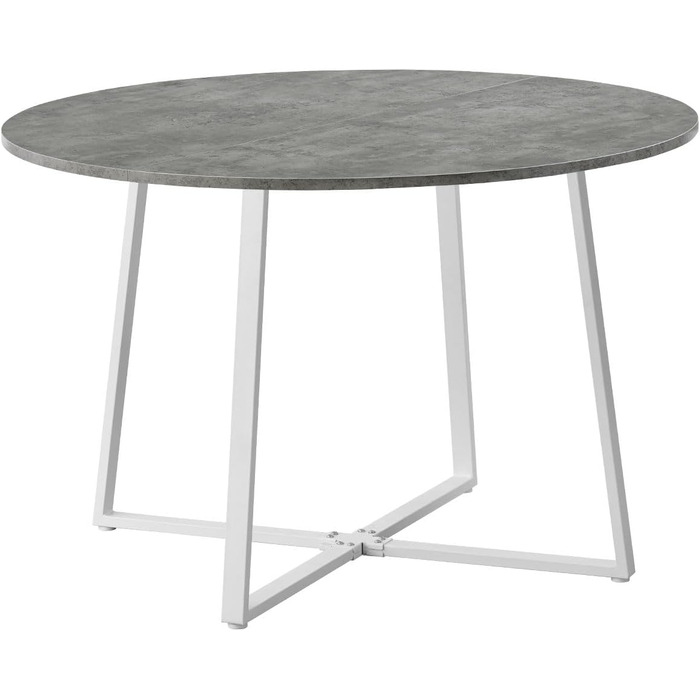 Стіл обідній DUBI Möbel NOA, круглий 110x110 см, для кухні/їдальні, індустріальний дизайн, колір бетону