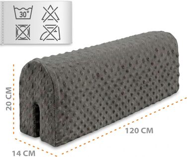 Захист для ліжка дитячого 120 см: бортик на ліжко, сітка для ліжечка з Minky (сірий)