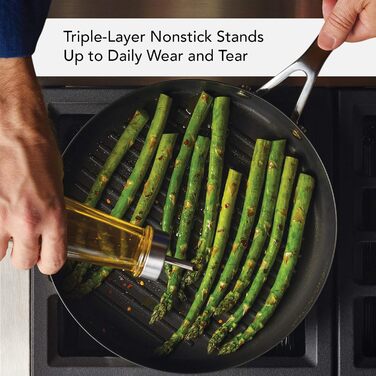 Сковорода-гриль KitchenAid 71012 з тришаровим дном, антипригарне покриття, 26 см (10.25 дюймів)