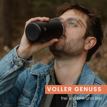 Термокружка Groenenberg 473 мл | Зберігає тепло до 4 годин | З екологічного нержавіючого сталі (Чорний)