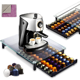МАСТЕРТОП для 72 капсул з двостороння тканина, капсула для зберігання капсул Dolce, нековзна поверхня, 39 см x 35 см x 13,8 см (тримач для капсул для кави Nespresso)
