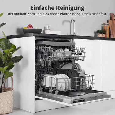 Фритюрниця без олії з підсвічуванням та нагадуванням про струшування, антипригарне покриття, 30-200°C, 78 рецептів, 8-в-1, тиха фритюрниця (11 л)