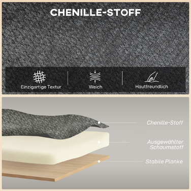 Диван на двох місцях, компактний диван з велюровою оббивкою та крилами, з м'яким сидінням та ніжками з масиву гевеї, сірого кольору.