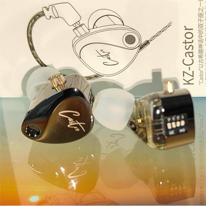 Вушний монітор keephifi KZ Castor IEM 2DD, дротовий HiFi, Bass Edition, 2-pin, Чорний