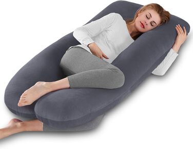 Вагітний подушковий, U-подібний, повноекранний, подушка для годування, подушка підтримки, подушка для вагітних, знімний чохол, 140x70 см (Ліловий, Велюр)