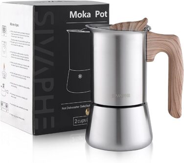 Еспресо-кавоварка Induktion Sivaphe: нержавіюча сталь, 450 мл, 9 чашок, без алюмінію