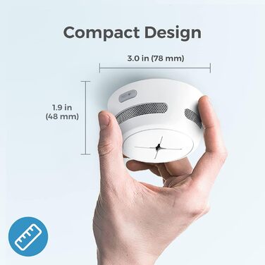 Датчик диму Rauchmelder AEGISLINK S500 (10 шт.): фотоелектричний, 10 років роботи, з тестом та вимкненням звуку, сповіщення про слабкий акумулятор