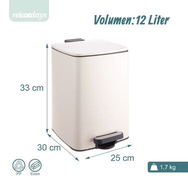 Відро для сміття Relaxdays Кухня, 12 літрів