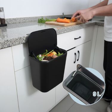 Відро для сміття Relaxdays для підвішування, 9 л