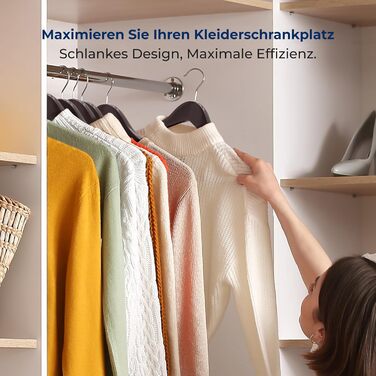 Плечики для одягу SereneLife з дерева, антиковзаючі, 360° обертання, для дітей та дорослих, міцні, економія місця, 20 шт.