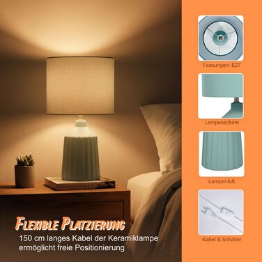 Лампа настільна Relaxdays з керамічною основою