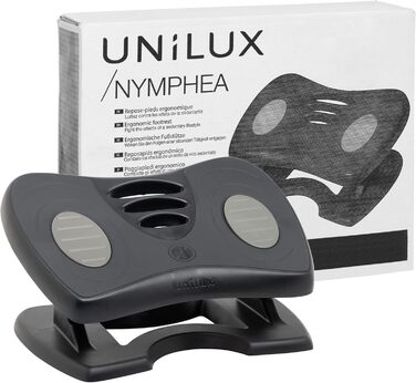 Підставка для ніг Unilux Nymphea, регульована, антиковзка, динамічна, для офісу та дому, чорна, 43 x 33,7 x 12,2 см