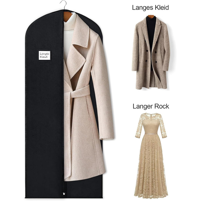 Чохли для одягу BOMEI PACK (60x160 см) - 4 шт. Захисні мішки для костюмів, піджаків та суконь.