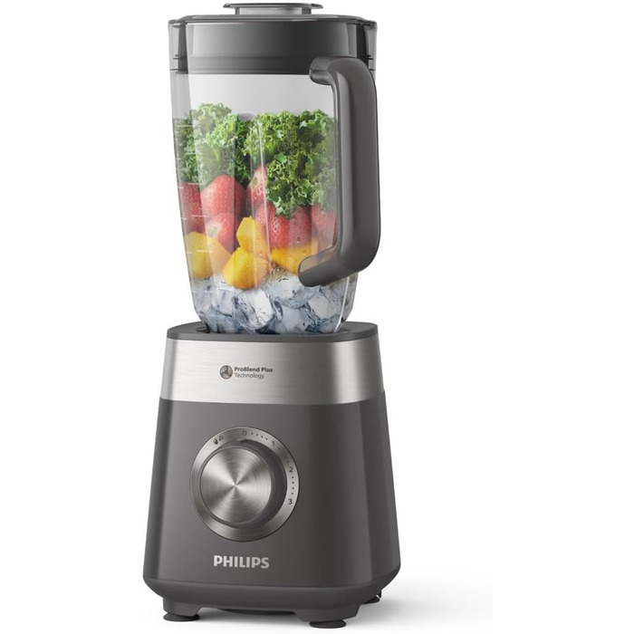 Стаціонарний блендер Philips 5000, 1000 Вт, 2 л, ProBlend Plus, чорний, деталі для посудомийної машини