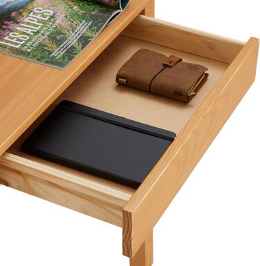 Красивий письмовий стіл з 3 нішами, Практичний стіл для ПК з 2 ящиками, Позачасовий офісний стіл з масиву сосни (коричневий)