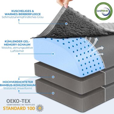 Підставка для ніг під стіл KingPavonini з гелевою пам'яттю, 3 положення, гріюча сумка для ніг, ергономічна підставка для офісного та ігрового крісла, сірий колір