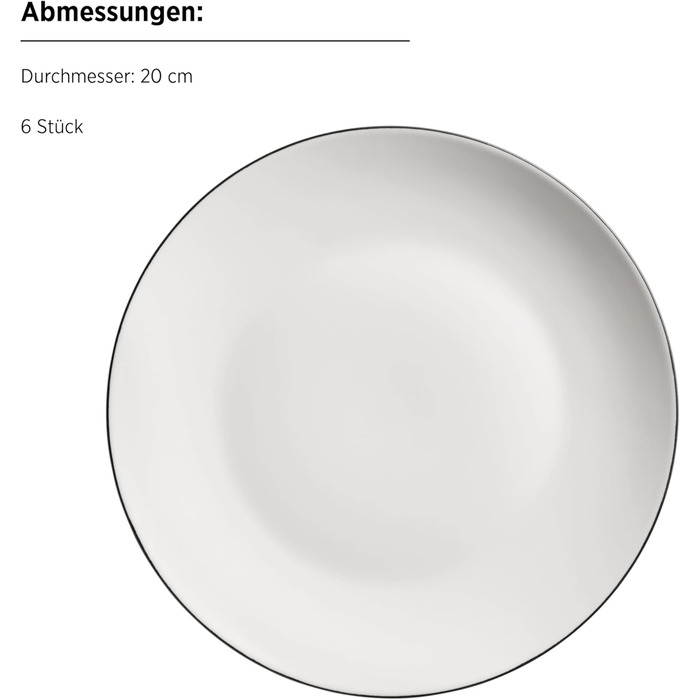 MÄSER Felise: Елегантний кавовий сервіз на 6 осіб, порцеляна, чорний кант