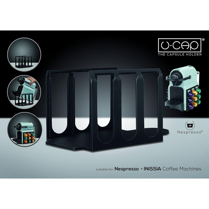 Тримач для капсул Nespresso® PIXIE/PIXIE CLIPS (з чеком!) Сумісний з Nespresso INISSIA, чорний