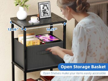 Підставка для принтера MWQ з ящиком для документів, 3-ярусна, чорна. Підійде для дому та офісу