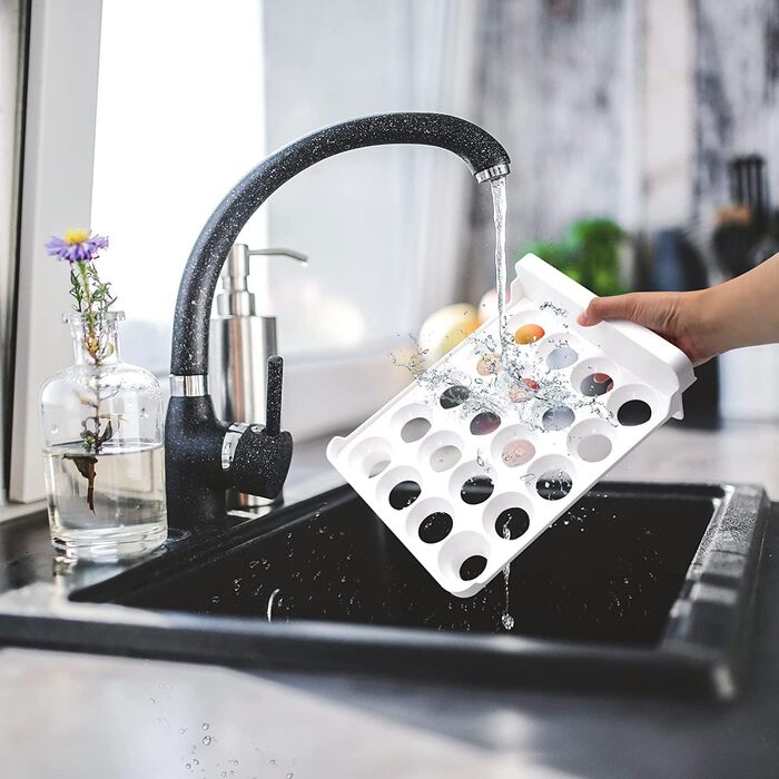 Контейнер для яєць Deecam на 40 яєць, органайзер для холодильника, прозорий, білий