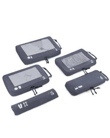 Набір компресійних органайзерів для одягу в подорож ECOHUB, 5 предметів, темно-сірий