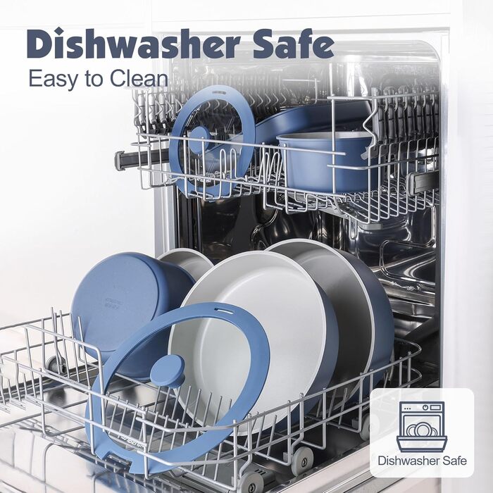 Набір посуду SENSARTE з керамічним покриттям, 17 предметів. Антипригарне покриття, підходить для всіх плит, безпечний (без PFAS, PTFE, PFOA, PFOS).