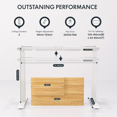 Стол робочий електричний регульований по висоті FLEXISPOT E6, 160 кг, USB, LED дисплей, телескопічна база