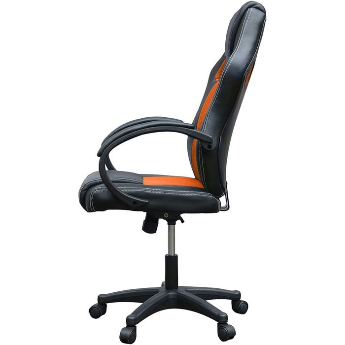 Офісне крісло Panana, стілець зі штучної шкіри сітки, ігрове крісло з високою спинкою, поворотні комп'ютерні крісла з регулюванням висоти (чорнийпомаранчевий)