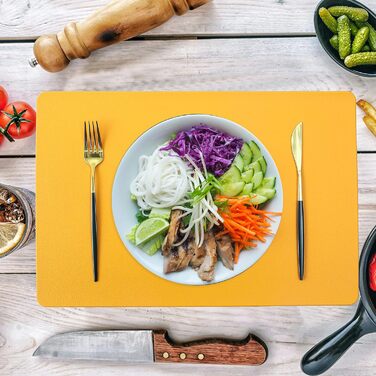 Набори на стіл, термостійкі, миючі, для кухні, обіднього столу, декор, чорні, 6 шт. (жовтий 6)