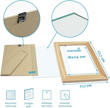 Рамка для фотоколажу біла МДФ, 3 фото 10x15 см, паспарту (18x24 см / 10x, дуб)