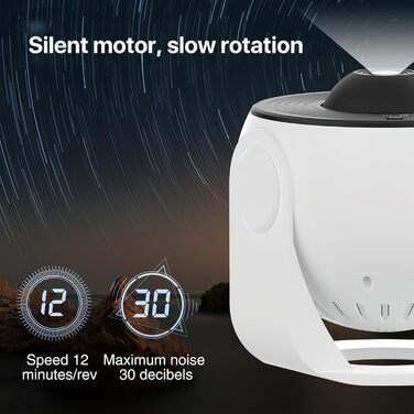 Проектор зоряного неба Planetarium Sternenprojektor: 13 в 1 LED-проектор галактики з 12 плівками. Ідеально для дитячої кімнати, вітальні, вечірки. Чорний та білий.