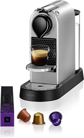 Кавомашина Nespresso Krups CitiZ XN741B, срібна: автоматична, 1260 Вт, 1 л резервуар